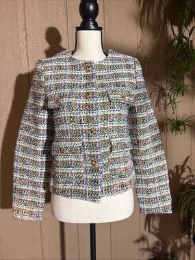 NWT—TRUTH by Republic Sz: 6 cropped tweed blazer in mixed colors